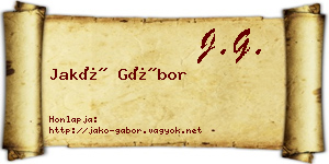 Jakó Gábor névjegykártya
